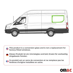 Ford Transit Rear Side Fixed Glass - Omac - Left (L4 H2/H3) Galaxy - 2015-2025